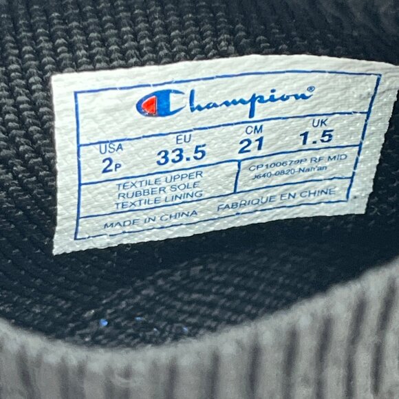 Champion Big Kids Rally Future Mid Casual Sneakers Black/Blue Boys Size 2 - Picture 9 of 15